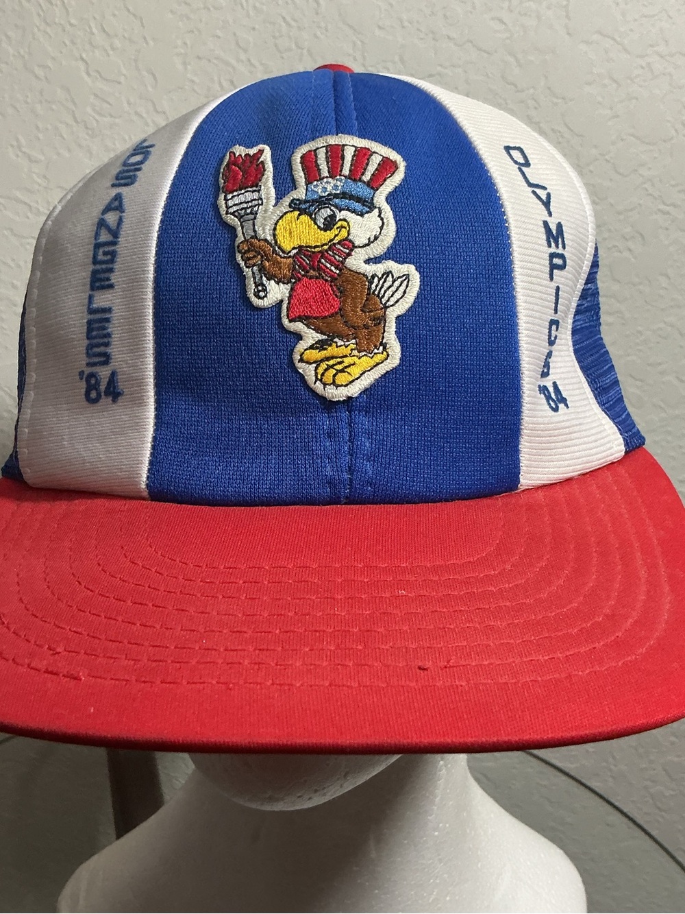🥇Vintage 1984 Los Angeles Olympics Snapback Trucker Hat Sam Eagle